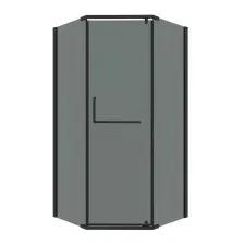 Душевой уголок Grossman Pragma 90x90x195 302.K33.03.9090.21.10 (черный матовый/тонированное стекло)
