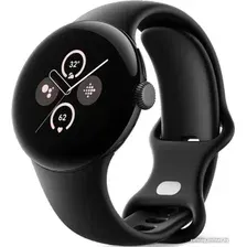 Умные часы Google Pixel Watch 2 LTE (матовый черный/обсидиан, спортивный силиконовый ремешок)