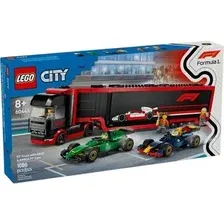 Конструктор LEGO City 60445 Грузовик F1 с болидами RB20 и AMR24 F1
