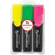 Текстовыделитель BRAUBERG Contract 150395 (3 шт)
