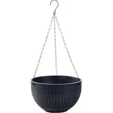 Кашпо BOTANICA Rattan (26x16см, черный)