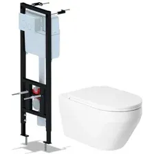 Унитаз подвесной Saniteco KW-9009W + Ани Пласт WCP4130