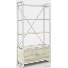 Стеллаж Hype Mebel Стандарт Люкс 80x200 (белый/древесина белая)