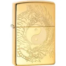 Зажигалка Zippo High Polish Brass Tiger and Dragon Design 49024