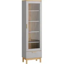Шкаф-пенал Modula Вирелле INV06HS-1V1S-602/398/2194(21) (BZ серый шиферDI дуб натюрель)