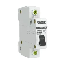 Автоматический выключатель EKF Basic ВА 47-29 1P 20А C 4,5кА (mcb4729-1-20C)