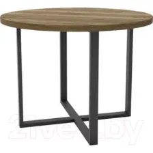 Обеденный стол Hype Mebel Раунд раздвижной 80x80 (черный/дуб галифакс олово)