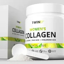 1WIN/Коллаген комплекс для женщин с 18 активными ингредиентами, вкус Лимон-лайм 180г
