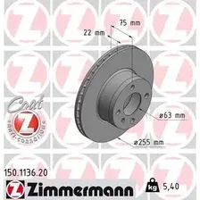 Тормозной диск ZIMMERMANN 150.1136.20 вентилируемый , передняя ось