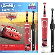 Комплект электрических зубных щеток Oral-B Pro 1 Cross Action и Kids D16.513.1U + D100.410.2K (черный)