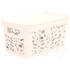 Корзина Полимербыт Leaves / 4383700 (10л, молочный)
