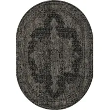 Циновка Merinos Kair S129-OVAL-BLACK-GRAY (1.6х2.3)