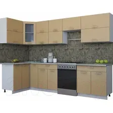 Готовая кухня Интерлиния Мила Gloss 60-12x30 (капучино глянец)
