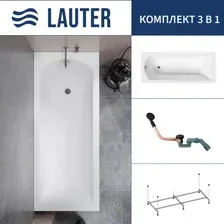 Ванна акриловая Lauter Amelia 160 / 21204060 (с каркасом и сифоном 21Y11021 матовый черный)