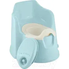 Детский горшок Lalababy Protect Me с крышкой (голубой пастельный)