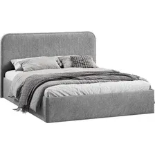 Кровать Трия Тиффани c ПМ 140x200 Тип 1 и заглушиной (микровелюр Wellmart Silver)