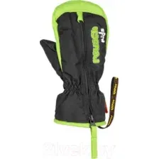 Варежки лыжные Reusch Ben Mitten / 4685408-0716 (р-р 4, Mitten Black/Neon Green Inch)