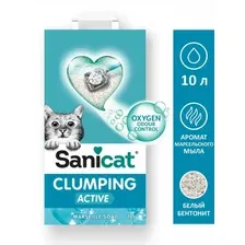 Наполнитель для туалета Sanicat Clumping White Active 10л