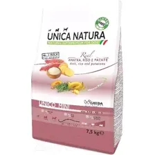Сухой корм для собак Unica Natura Mini утка, рис, картофель (7.5кг)