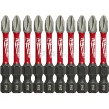 Бита для шуруповерта ударная PH2 50 мм MILWAUKEE Shockwave 10 штук (4932430855)