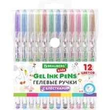 Набор гелевых ручек Brauberg Kids. Cute Animals / 144446 (12цв)