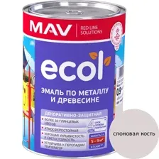 Эмаль ECOL по металлу и древесине (ПФ-115) слоновая кость глянцевая 1,0л (0,9 кг)
