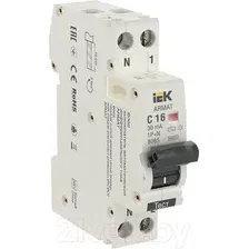 Дифференциальный автомат IEK AR-B06S-1N-C16C030