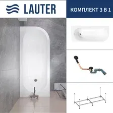 Ванна Lauter Monaco 170x72.5 2113170L (с каркасом и сифоном 21Y11021 матовый черный)
