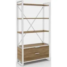Стеллаж Hype Mebel Стандарт Люкс 50x170 (белый/дуб галифакс олово)