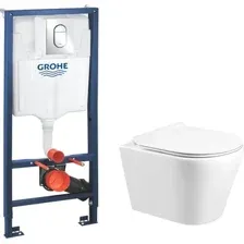 Унитаз подвесной Grado GD-W201T + GROHE Rapid SL 39504000 (с кнопкой смыва)