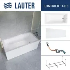 Ванна акриловая Lauter Athena 170x80 / 21090080 (с каркасом, лицевым экраном и сифоном 21Y11030 хром)