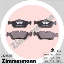 Тормозные колодки дисковые передняя ось ZIMMERMANN 23287.175.1