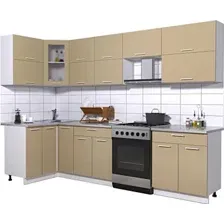 Готовая кухня Интерлиния Мила Gloss 60-12x29 (капучино глянец)