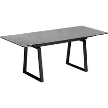 Обеденный стол Notta Джек 140/200x80 (серый мрамор/черный )