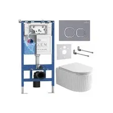 Комплект инсталляции 6 в 1 Roxen StounFix Dual Fresh 968280 с аромадозатором (серый бетон)