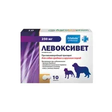 Левоксивет таблетки для собак средних и крупных пород Пчелодар, 10 таб — противомикробное средство широкого спектра действия.