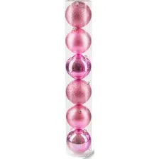 Елочная игрушка Ausini VT25-04009-7 (розовый, 6 шт)