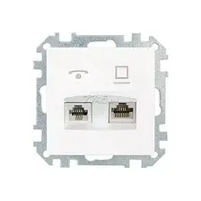 Розетка компьютерная RJ-45 и телефонная BYLECTRICA Стиль белая (ТРК-004)