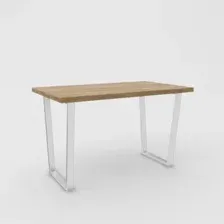 Кухонный стол Hype Mebel Трапеция раздвижной 110x70 (белый/дуб галифакс олово)
