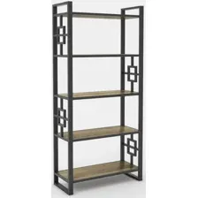 Стеллаж Hype Mebel Квадро 50x200 (черный/дуб галифакс олово)