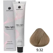 Крем-краска Adricoco Miss Adri 9.32 (100мл, очень светлый блонд золотистый перламутровый)