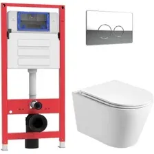 Унитаз подвесной Oliveeka OL-MQ-003 + OL-6016 + OL-R22-CR (хром)