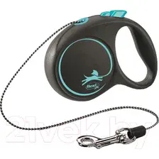 Поводок-рулетка Flexi Black Design трос / 12242 (XS, синий)