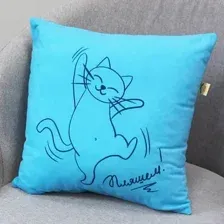 Декоративная подушка Matex Meow. Claws 37-958 (голубой/иссиня-черный)