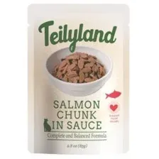 Пауч Teilyland Pettric для кошек кусочки с лососем в соусе, 85 г