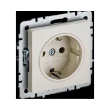 Розетка скрытая с заземлением IEK Brite бежевый (BR-R14-16-K10)