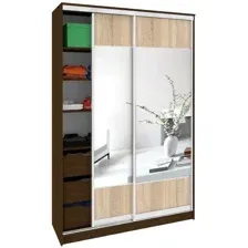 Шкаф-купе Кортекс-мебель Сенатор ШК10-45 Геометрия с зеркалом (венге/дуб сонома)