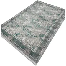 Ковер для жилой комнаты Radjab Carpet Афина Прямоугольник 9008A 12798RK (1.2x1.8, Grey/Green)