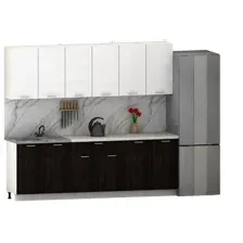 Кухонный гарнитур Eligard Lion 2.4 (белый/дуб марбург/королевский опал)