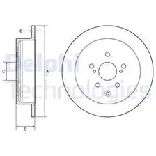 Тормозной диск DELPHI BG4919C полный , задняя ось